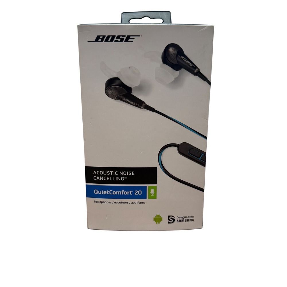 Bose QuietComfort 20 Headphones Samsung Android Black QC20 Noise Cancelling New